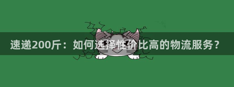 28圈入口问一问：速递200斤：如何选择性价比高的物流服务？